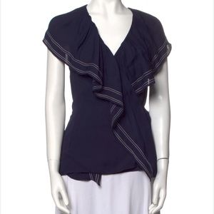 Tory Burch Adelia Navy Wrap Top